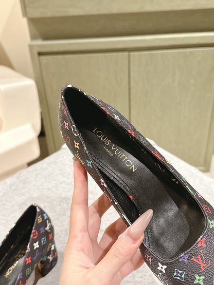 LOUIS VUITTON SWING HIGH PUMP 55 MM IN BLACK MONOGRAM CALFSKIN
