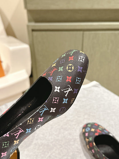 LOUIS VUITTON SWING HIGH PUMP 55 MM IN BLACK MONOGRAM CALFSKIN
