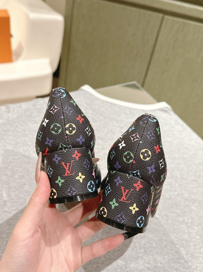LOUIS VUITTON SWING HIGH PUMP 55 MM IN BLACK MONOGRAM CALFSKIN