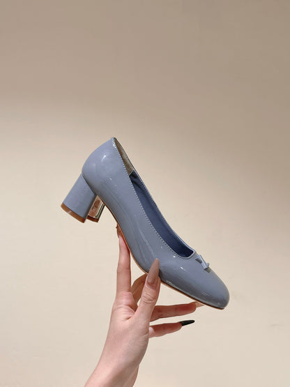 LOUIS VUITTON SWING HIGH PUMP 55 MM IN ICE BLUE PATENT CALFSKIN