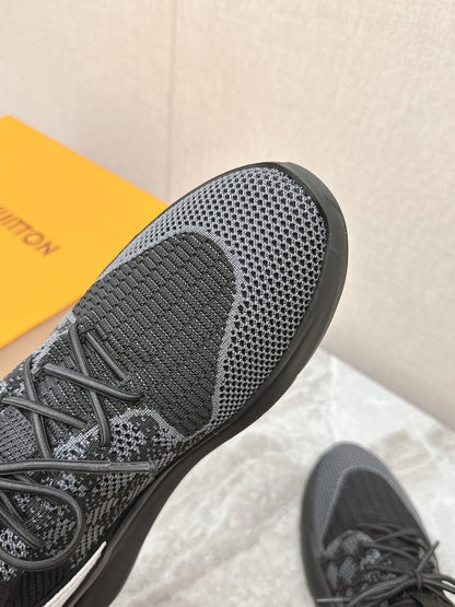 LOUIS VUITTON SNEAKERS IN BLACK DAMIER ELASTIC FABRIC