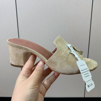 LP HIGH HEELS 25S IN CREAM KHAKI SUEDE
