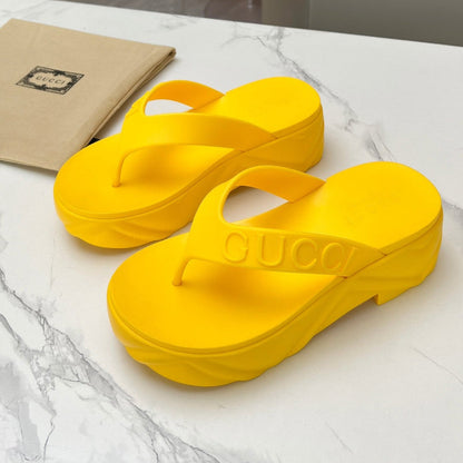 GUCCI THONG PLATFORM IN BRIGHT YELLOW IMPORTED TPU