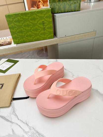 GUCCI THONG PLATFORM 5 CM IN LIGHT PINK IMPORTED TPU