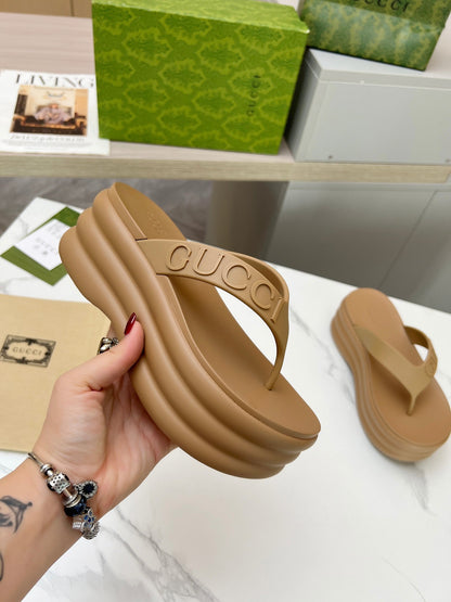 GUCCI THONG PLATFORM 5 CM IN CIDER BROWN IMPORTED TPU