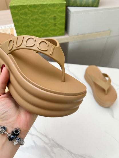 GUCCI THONG PLATFORM 5 CM IN CIDER BROWN IMPORTED TPU