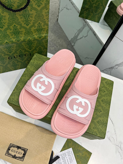 GUCCI PLATFORM SLIPPERS IN LIGHT PINK IMPORTED TPU