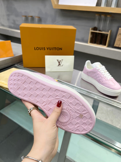 LOUIS VUITTON LV WOMEN GROOVY PLATFORM IN LIGHT PINK EMBOSSED CALFSKIN