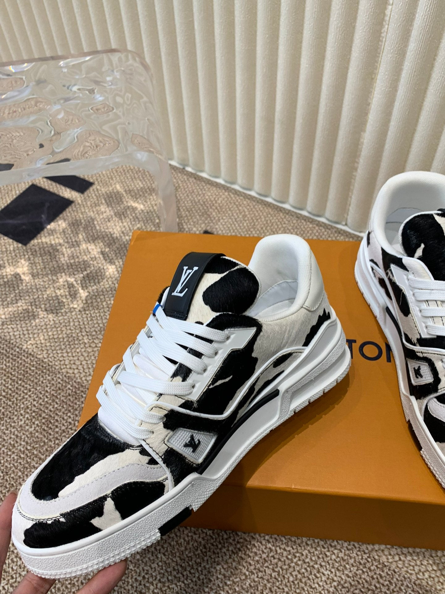 LOUIS VUITTON LV TRAINER SNEAKER BLACK MIX WHITE