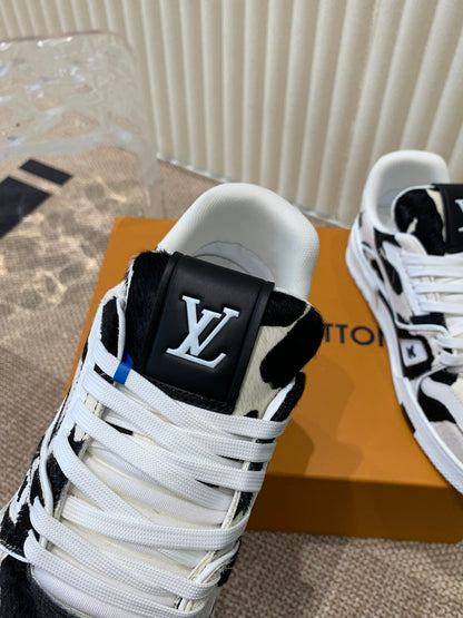 LOUIS VUITTON LV TRAINER SNEAKER BLACK MIX WHITE