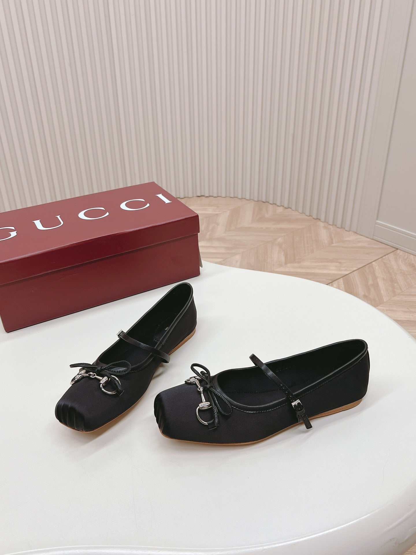 GUCCI BALLET FLAT BLACK SILK