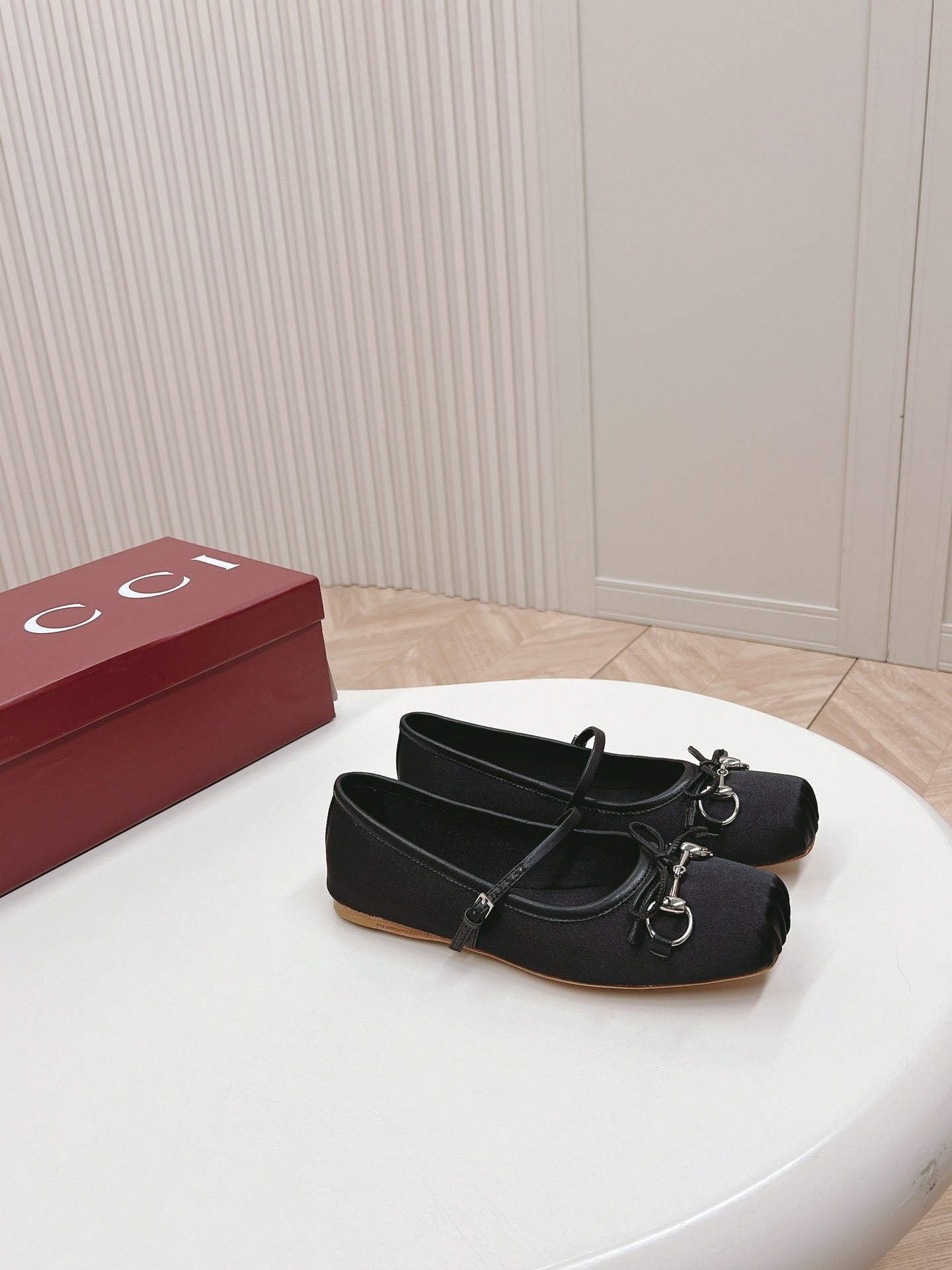 GUCCI BALLET FLAT BLACK SILK