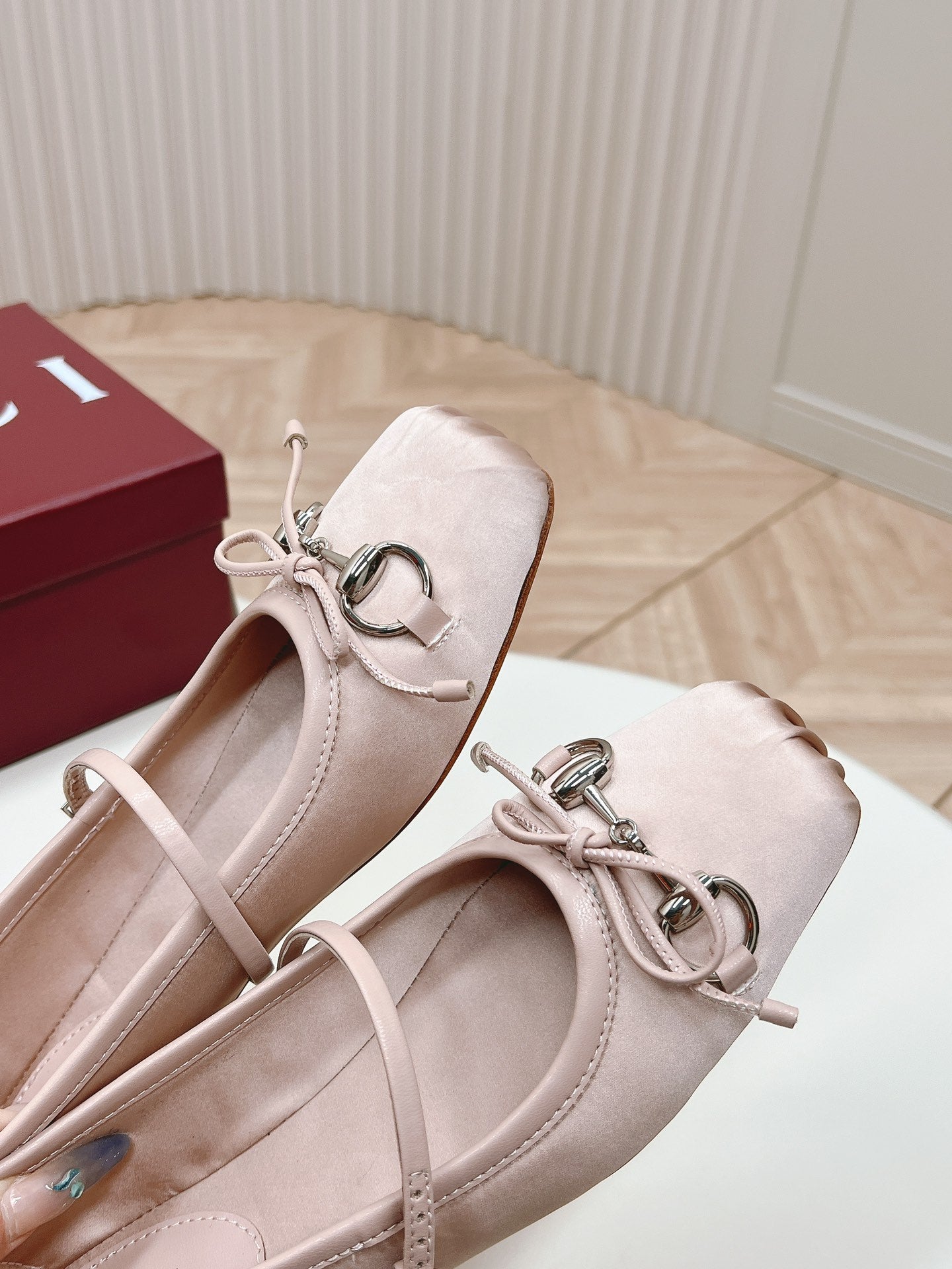 GUCCI BALLET FLAT PASTEL PINK SILK