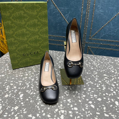 GUCCI HIGH PUMP 55MM IN BLACK SHEEPSKIN