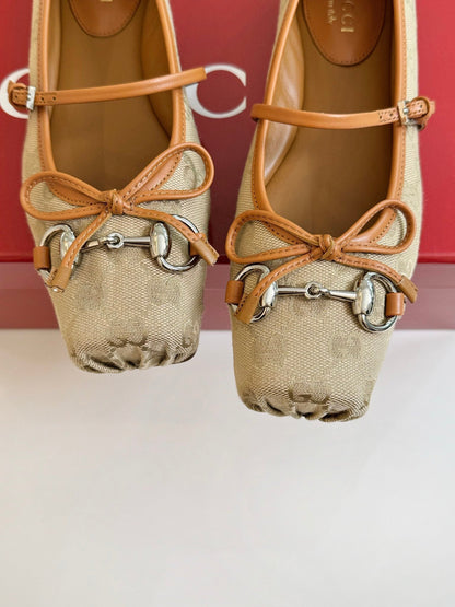 GUCCI BALLET FLAT TORTILLA FABRIC