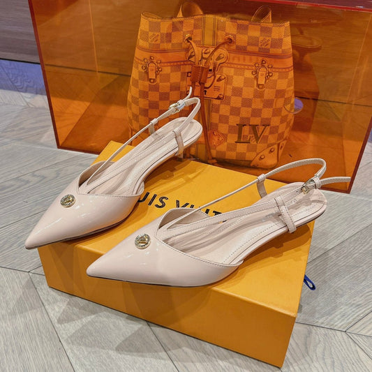 LOUIS VUITTON LV LOW HEEL SLINGBACK BEIGE