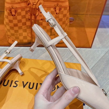 LOUIS VUITTON LV LOW HEEL SLINGBACK BEIGE