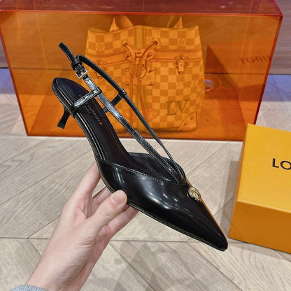 LOUIS VUITTON LV LOW HEEL SLINGBACK BLACK