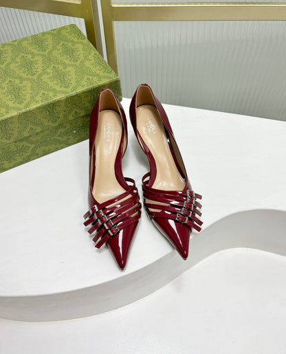 GUCCI HIGH PUMP 6 CM IN CRIMSON RED CALFSKIN
