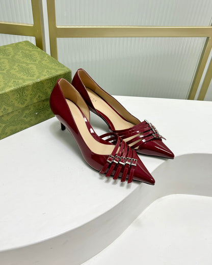 GUCCI HIGH PUMP 6 CM IN CRIMSON RED CALFSKIN