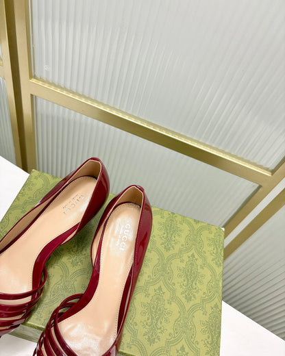 GUCCI HIGH PUMP 6 CM IN CRIMSON RED CALFSKIN