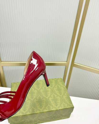 GUCCI HIGH PUMP 6 CM IN CRIMSON RED CALFSKIN