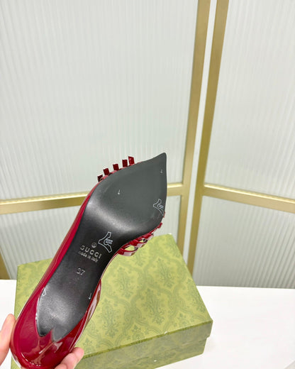 GUCCI HIGH PUMP 6 CM IN CRIMSON RED CALFSKIN