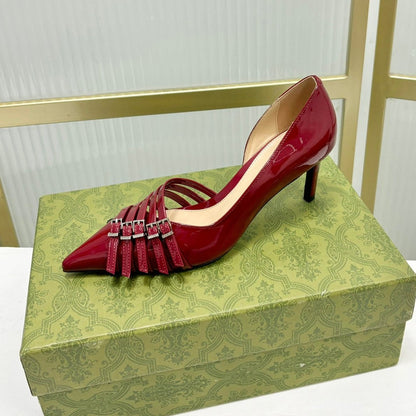 GUCCI HIGH PUMP 6 CM IN CRIMSON RED CALFSKIN
