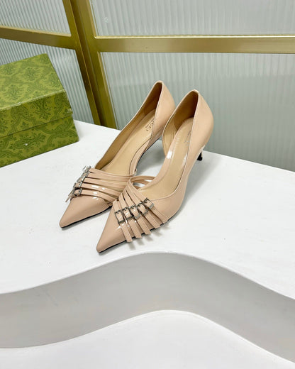 GUCCI HIGH PUMP 6 CM IN TAN BEIGE CALFSKIN