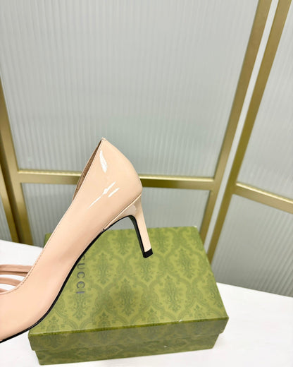 GUCCI HIGH PUMP 6 CM IN TAN BEIGE CALFSKIN