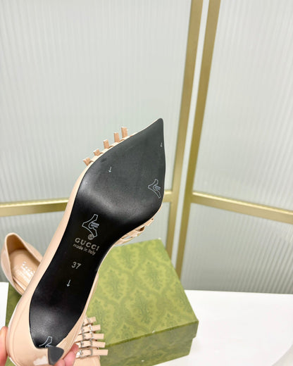 GUCCI HIGH PUMP 6 CM IN TAN BEIGE CALFSKIN