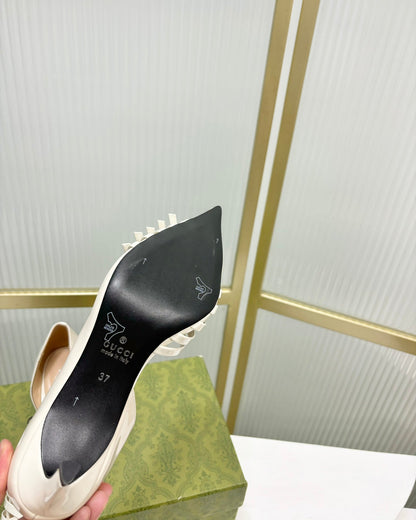 GUCCI HIGH PUMP 6 CM IN WHITE CALFSKIN