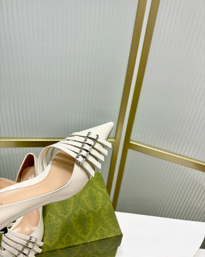 GUCCI HIGH PUMP 6 CM IN WHITE CALFSKIN