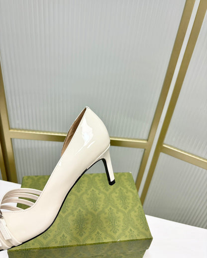 GUCCI HIGH PUMP 6 CM IN WHITE CALFSKIN