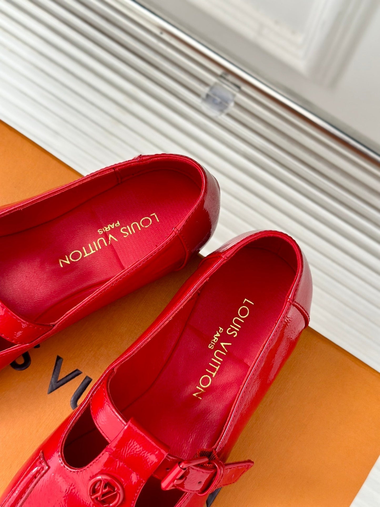 LOUIS VUITTON LV WOMEN SOHO FLAT MARY JANE IN CHERRY RED CALFSKIN