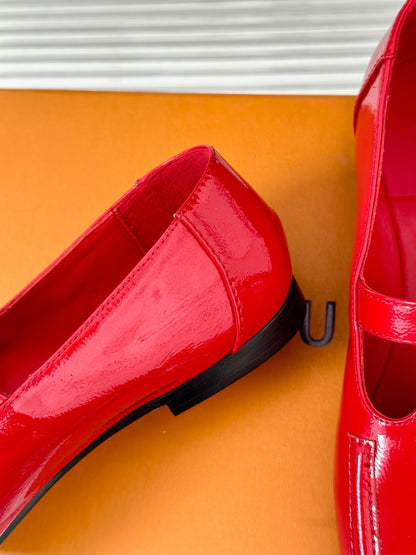LOUIS VUITTON LV WOMEN SOHO FLAT MARY JANE IN CHERRY RED CALFSKIN