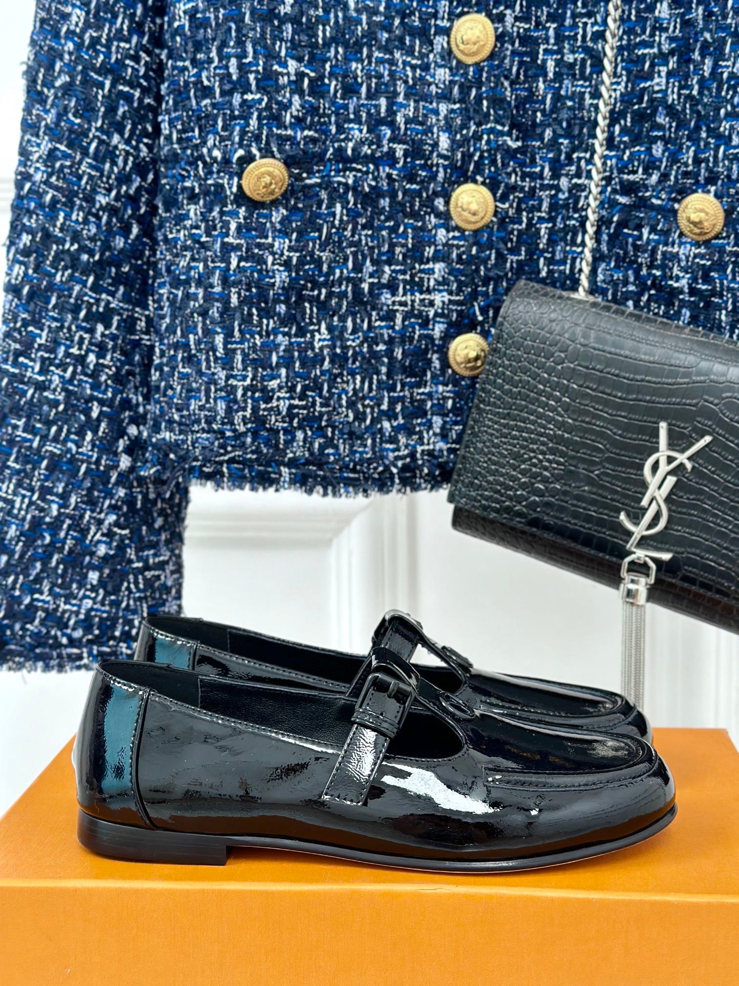 LOUIS VUITTON LV WOMEN SOHO FLAT MARY JANE IN BLACK CALFSKIN