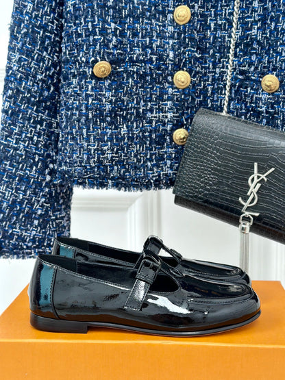 LOUIS VUITTON LV WOMEN SOHO FLAT MARY JANE IN BLACK CALFSKIN
