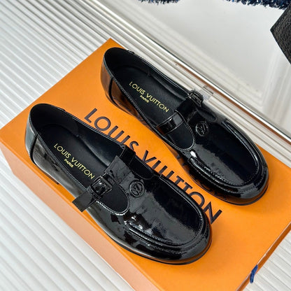LOUIS VUITTON LV WOMEN SOHO FLAT MARY JANE IN BLACK CALFSKIN