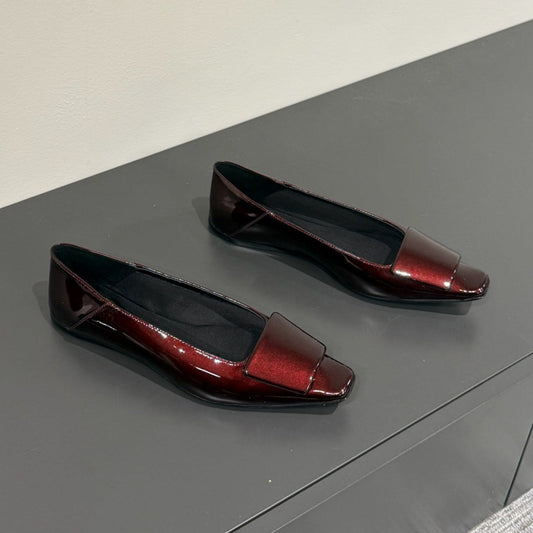 LOUIS VUITTON BALLERINA FLATS IN MAHAGANY RED PATENT CALFSKIN