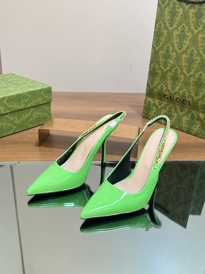 GUCCI SIGNORIA SLINGBACK PUMP SHAMROCK LAMBSKIN