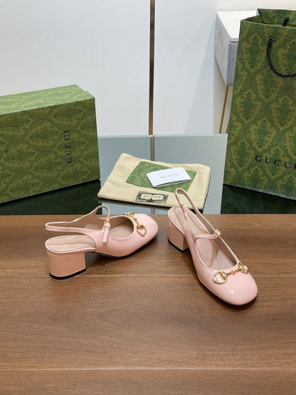 GUCCI HORSEBIT PUMP PASTEL PINK LAMBSKIN