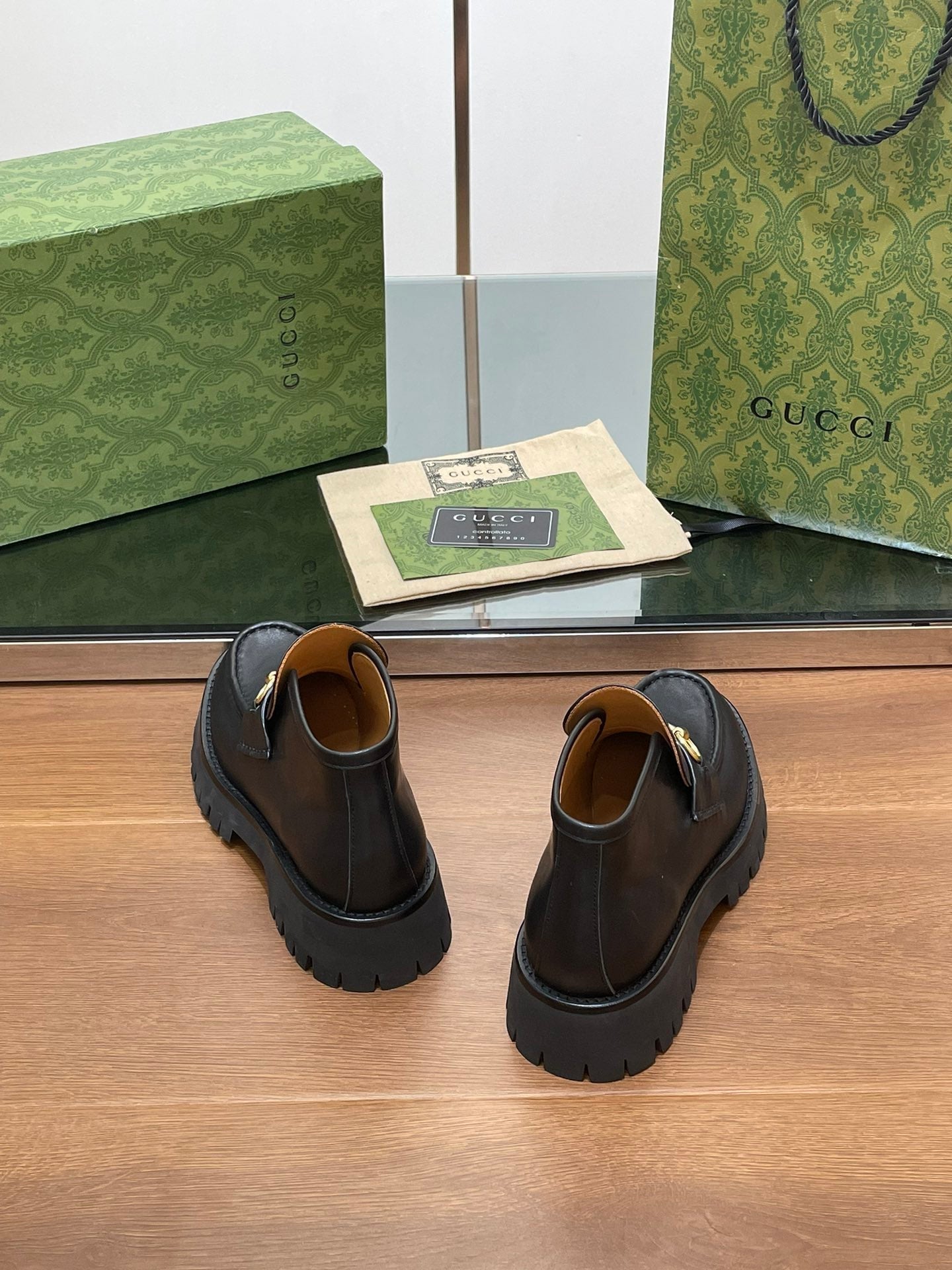 GUCCI HORSEBIT ANKLE BOOTS 4.5CM IN BLACK CALFSKIN