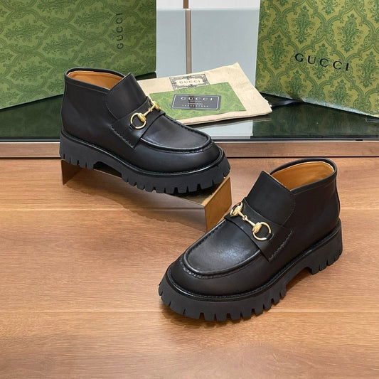 GUCCI HORSEBIT ANKLE BOOTS 4.5CM IN BLACK CALFSKIN
