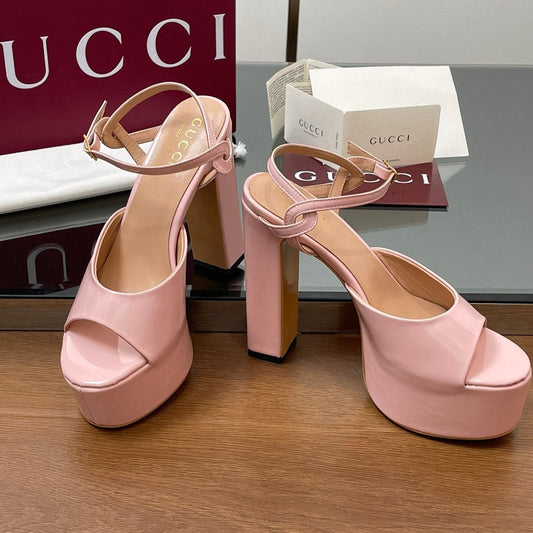 GUCCI HIGH HEEL SANDALS 13 CM IN LIGHT PINK LAMBSKIN
