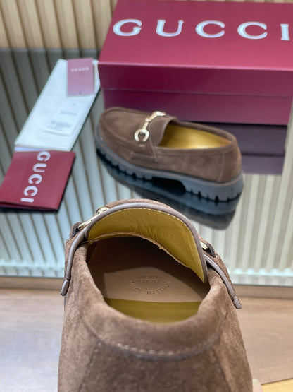 GUCCI WOMEN'S HORSEBIT LOAFERS IN DARK BROWN SUEDE