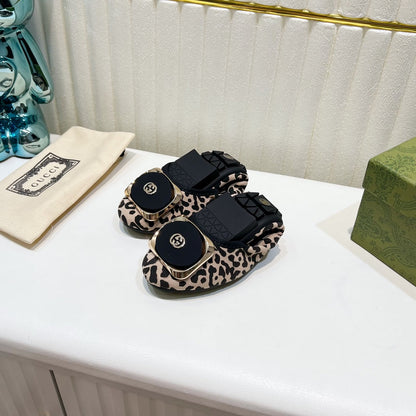 GUCCI BALLET SUPER SLIM LEOPARD PATTERN LAMBSKIN