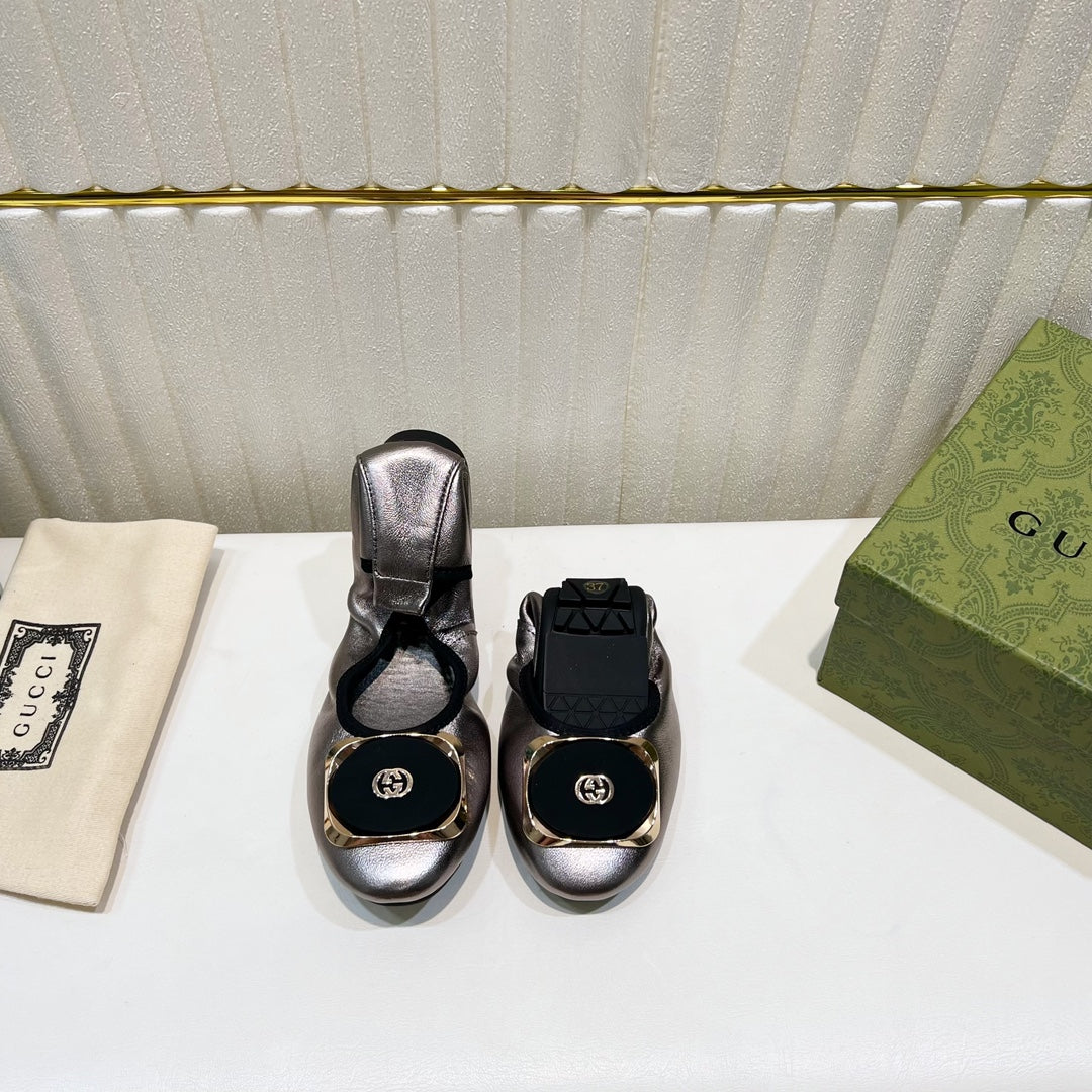 GUCCI BALLET SUPER SLIM SILVER LAMBSKIN