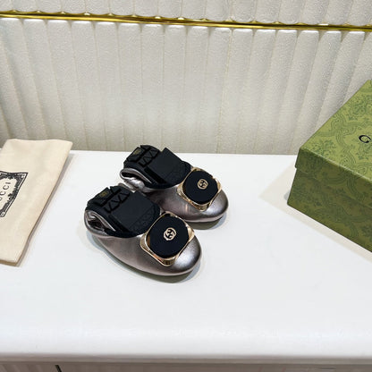 GUCCI BALLET SUPER SLIM SILVER LAMBSKIN