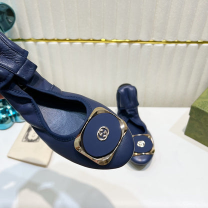 GUCCI BALLET SUPER SLIM NAVY LAMBSKIN